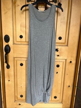 A.OK Coevolution Heather Gray Crewneck Midi Dress